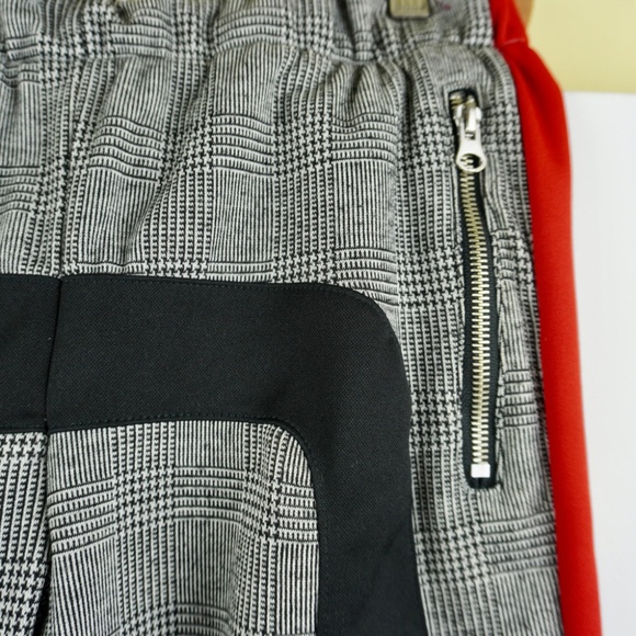 EPTM Track Pants Jogger Men Sz Small Plaid Zip Ankles Red Streetwear Style #8817 - Picture 4 of 8